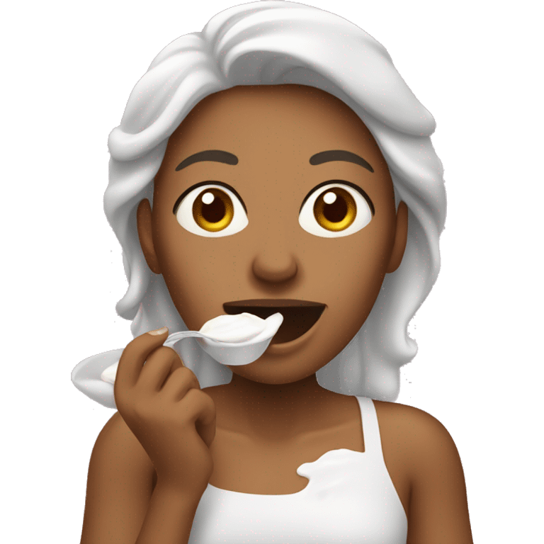 WOMAN EATING YOGURT emoji