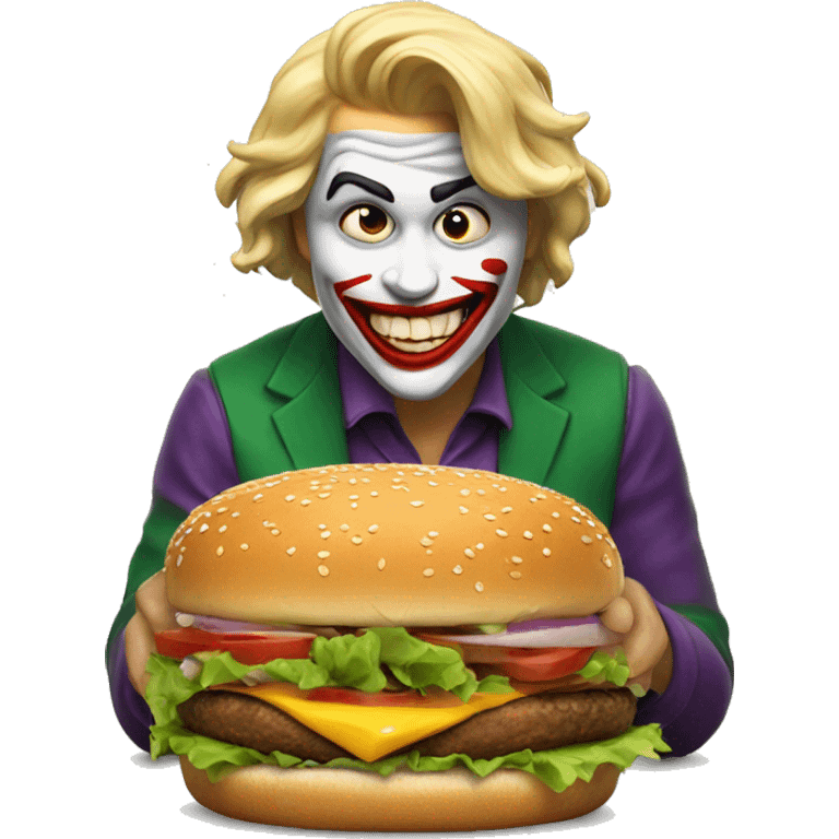 Eating a joker burger emoji