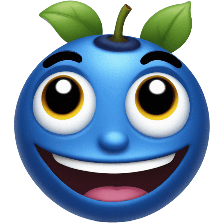 Blueberry smiling emoji