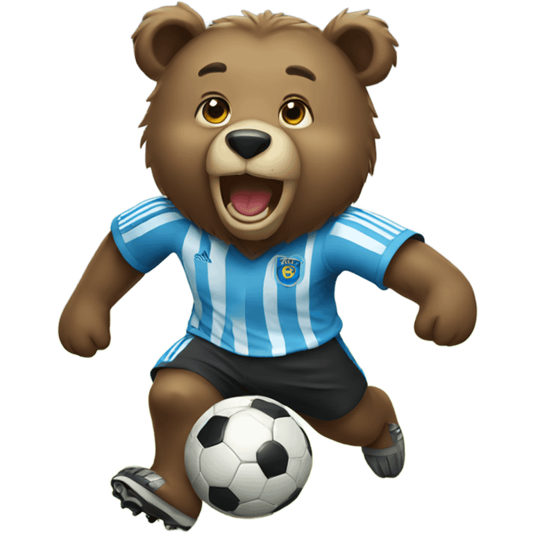 Bear playing soccer emoji