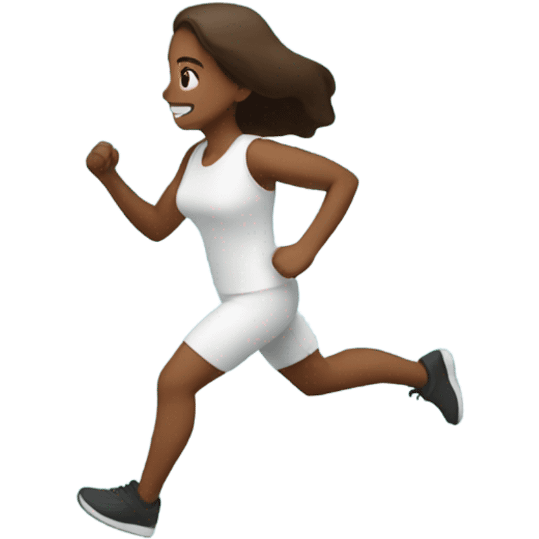 a woman running through the flowers emoji