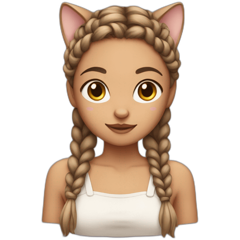 Cat girl with braids emoji