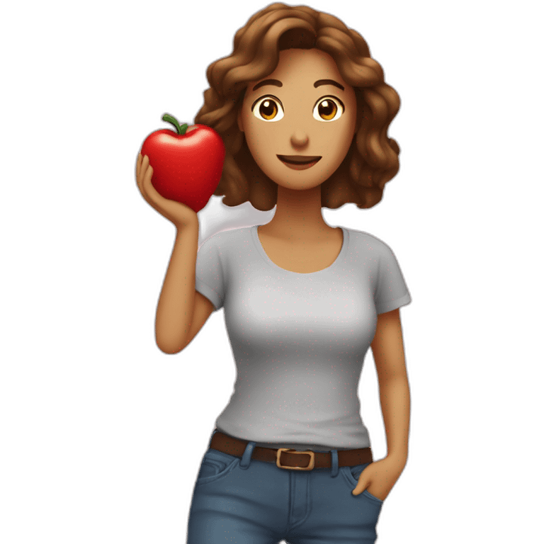 Mujer tomando mate con pelo rojo emoji