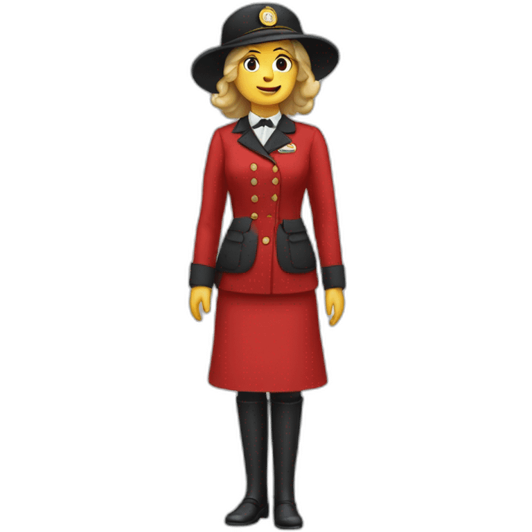 railways stationmaster lady in red emoji