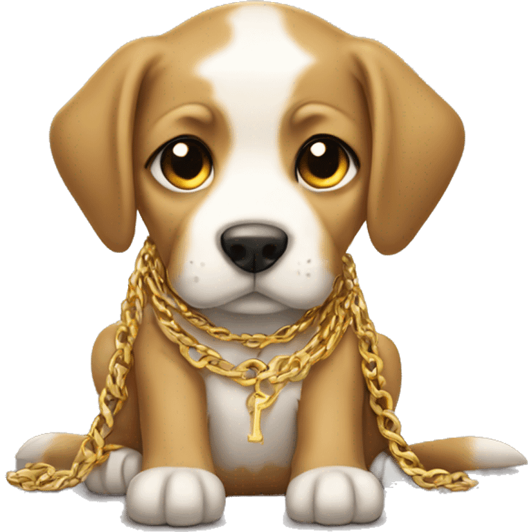 Boxrr puppy with gold chains  emoji