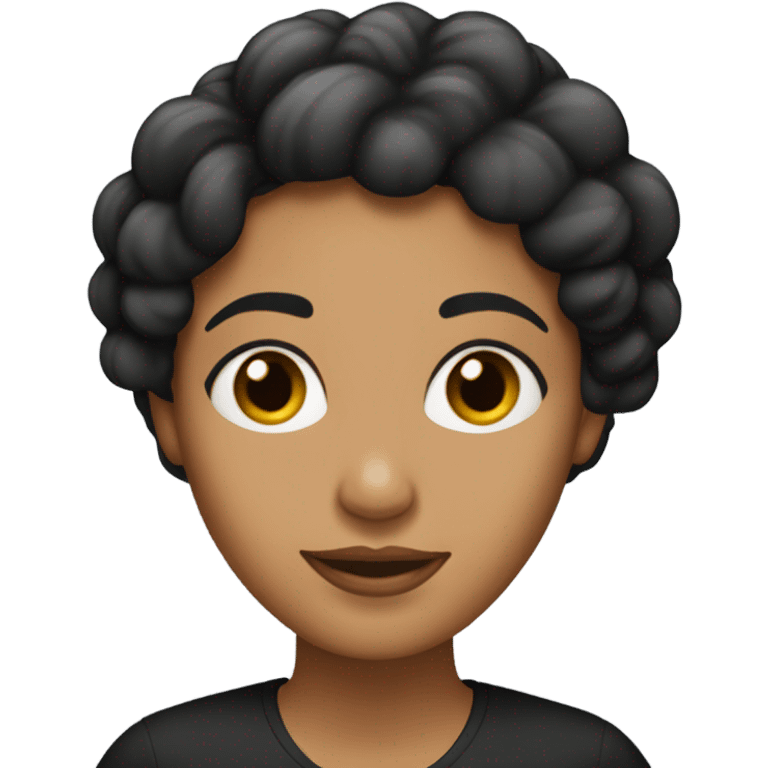 Mujer hermosa con cabello largo negro crespo emoji