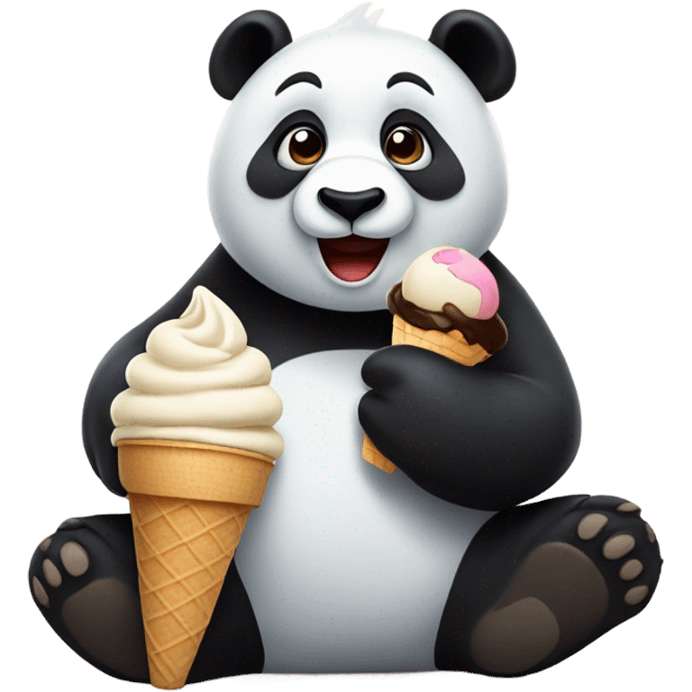 Panda eating ice cream emoji