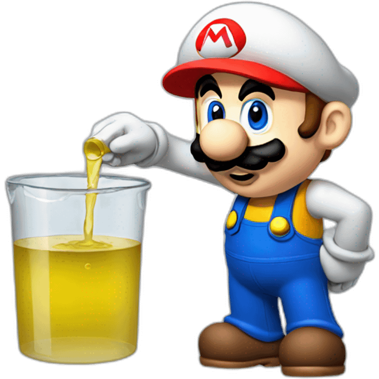 Mario producing urine emoji