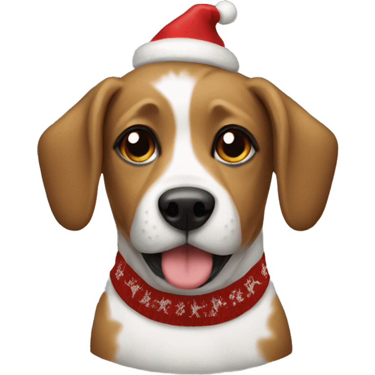 dog wearing a christmas sweater emoji