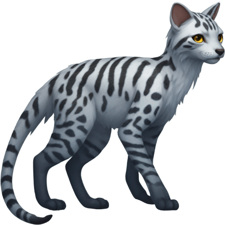 Modern Feral Rare Fantasy Vernid-Trico-species by LiLaiRa, random markings, full body emoji