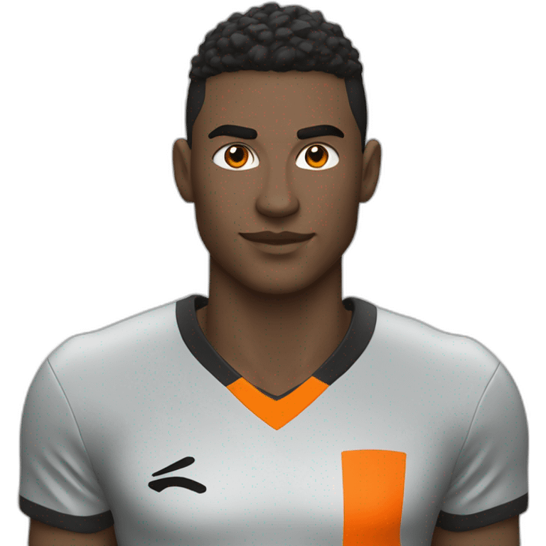 Footballeur loups en tenue orange et noir emoji