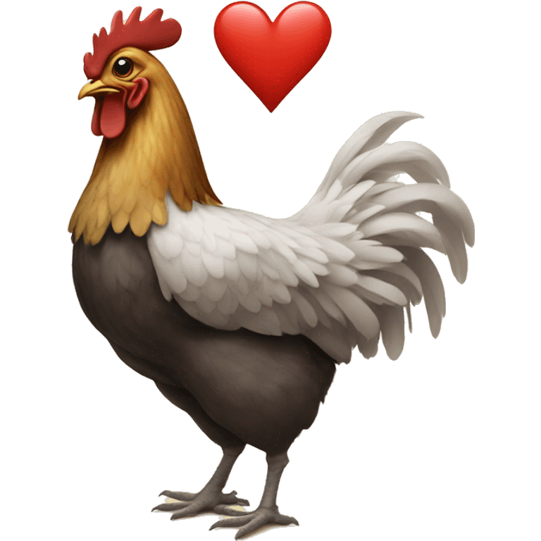 Chicken with a heart emoji