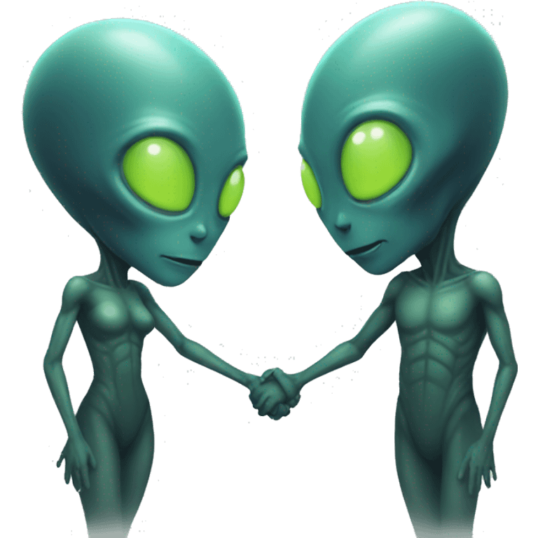 alien couple holding hands  emoji