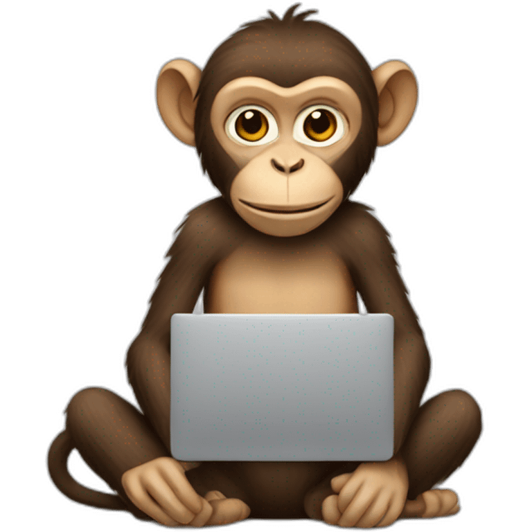 Monkey using a laptop emoji