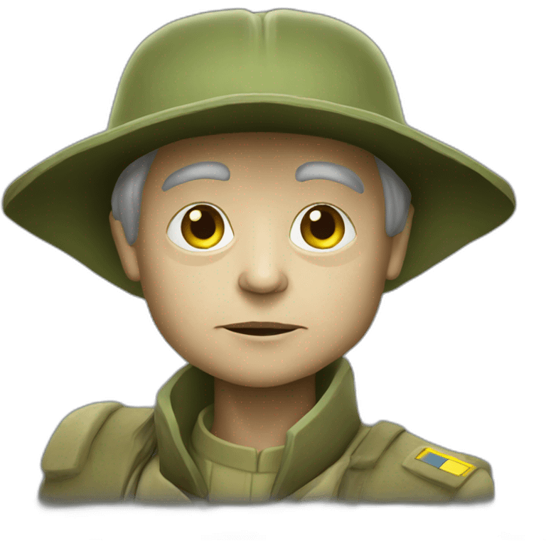 Yoda general in Ukraine in cap military  emoji