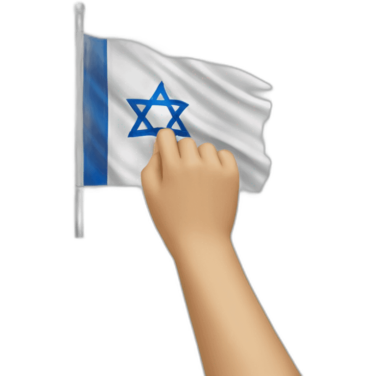 Hand holding Israeli flag emoji