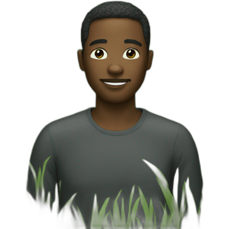 Black person in a field  emoji