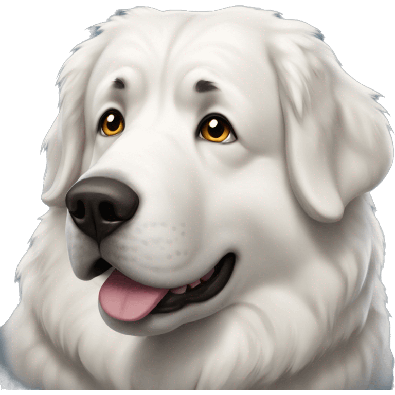 Old fat great pyrenees dog emoji