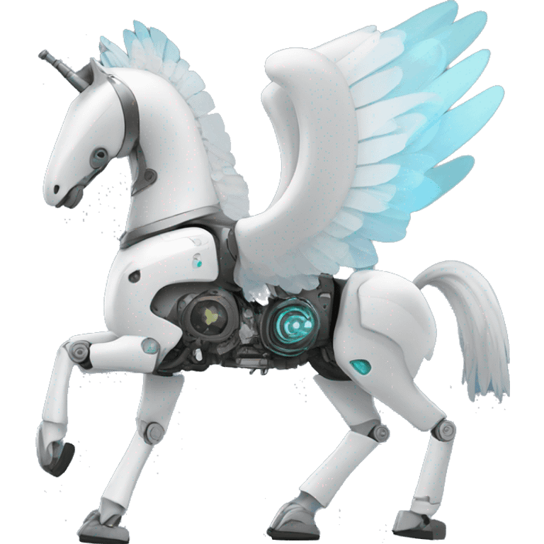 Robot Pegasus with robot wings emoji