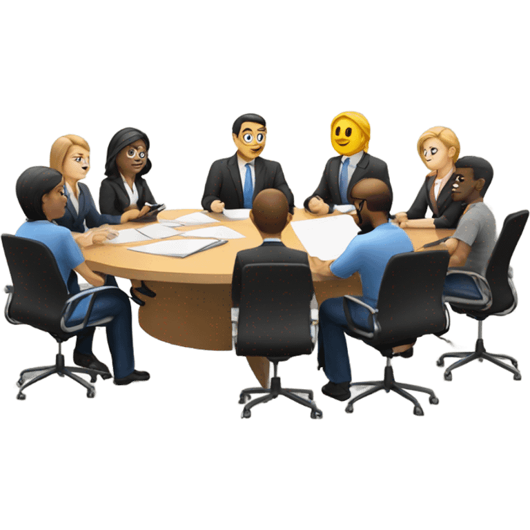 business meeting sitting at a table emoji