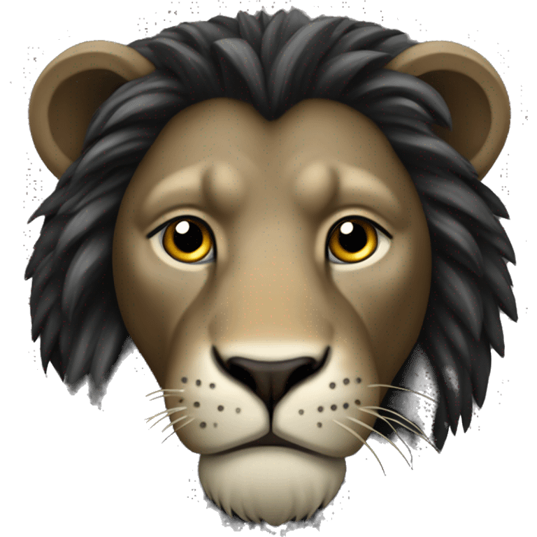 Lion crinière noire emoji