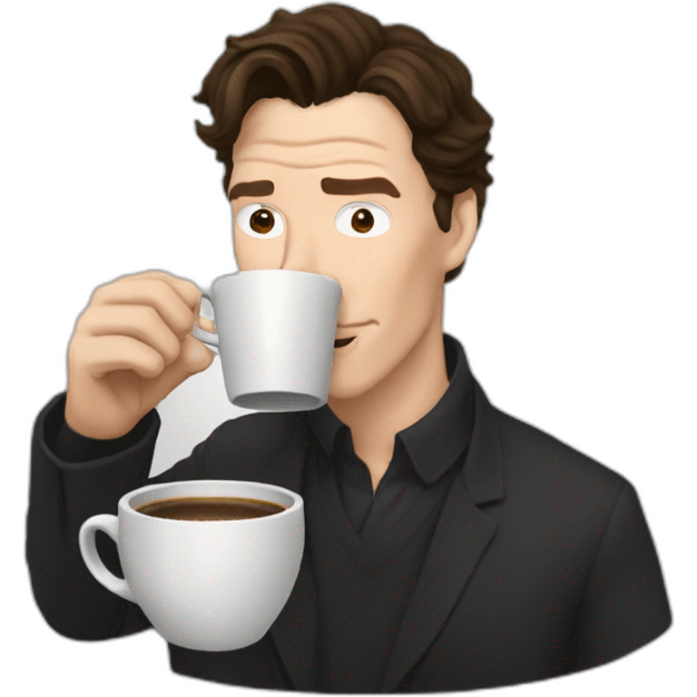 benedict cumberbatch drinnking coffee emoji