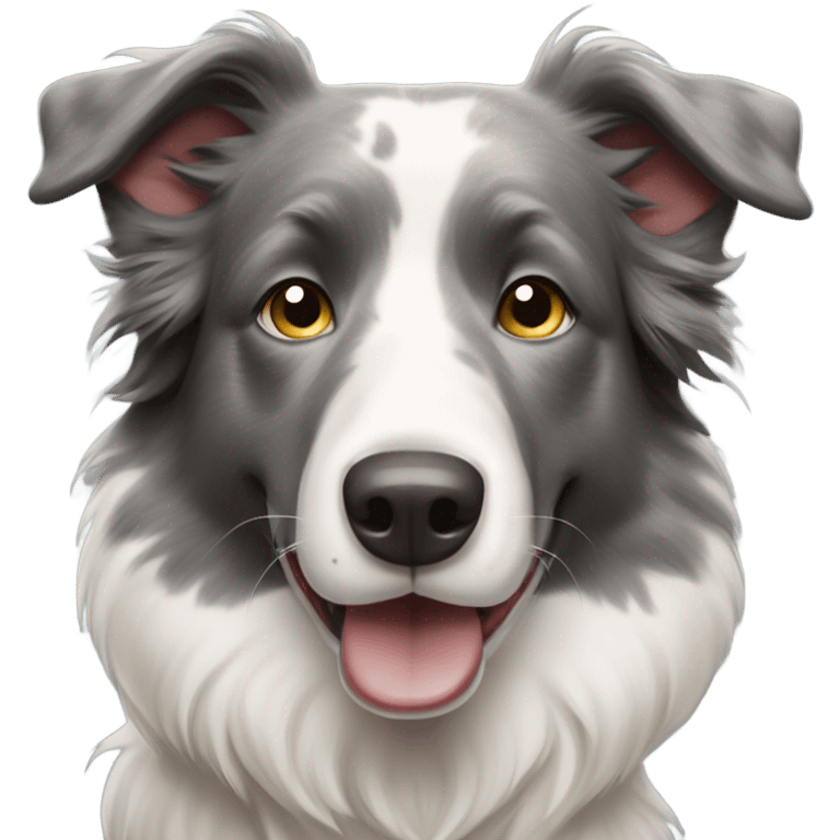 Bald face border collie Merle  emoji