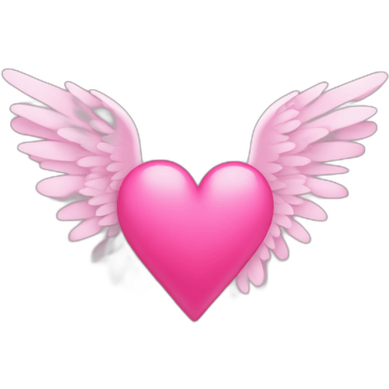 Cœur de couleur rose avec des ailes emoji