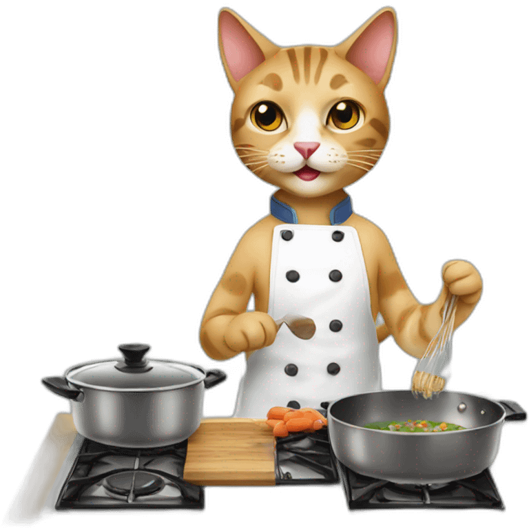 Siames cat cooking emoji