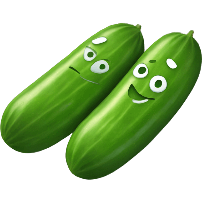 Smiley relaxing wearing cucumbers emoji