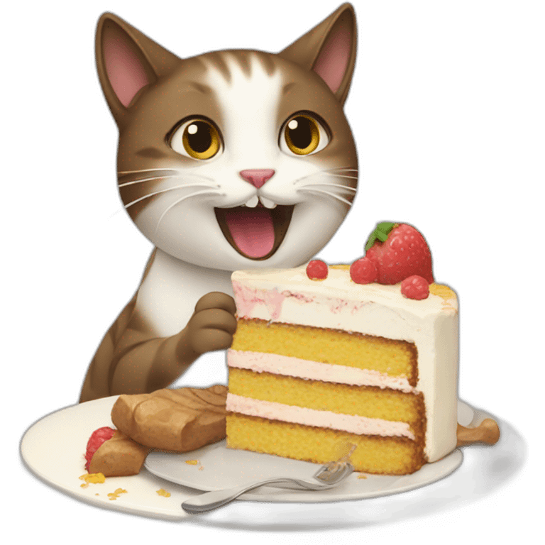 cat eating a cake emoji