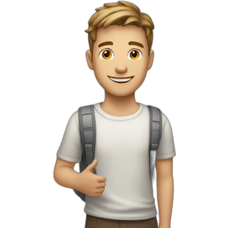 young white guy welcoming emoji