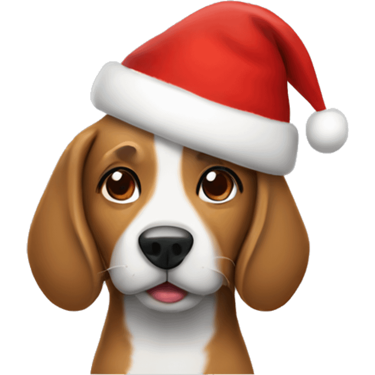 Dog with christmas hat emoji