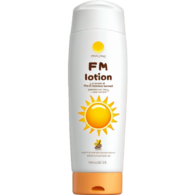 Sun lotion Fpf 20 on the front of the lotion emoji