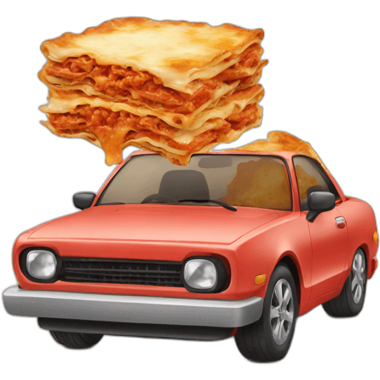 car eating lasagna emoji