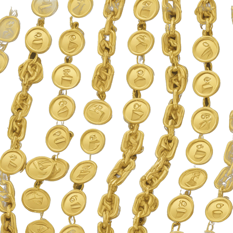 Quarters in gold chain emoji