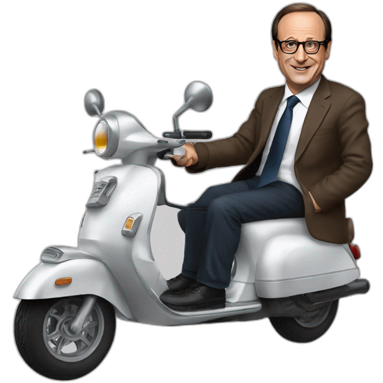 Francois Hollande sur son scooter emoji