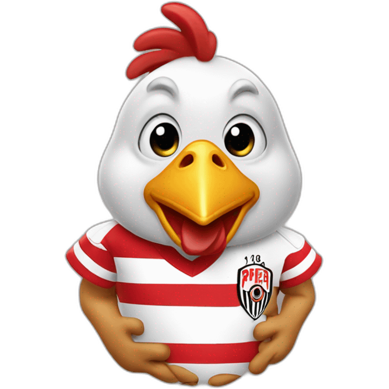 chicken with river plate football team shirt emoji