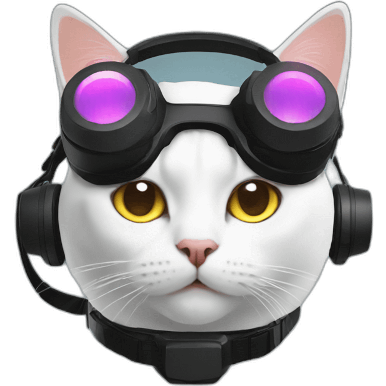 Vr headset on a cat emoji