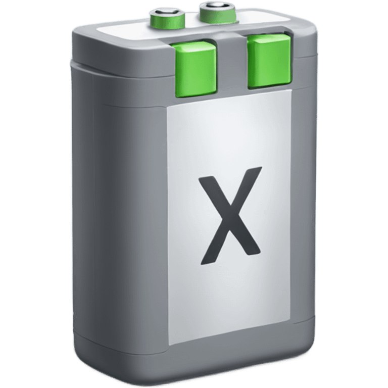 Gray battery with X letter emoji