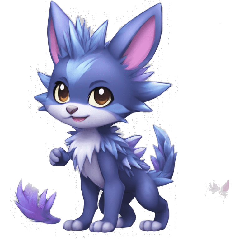 Anthro Scalie Spiky Cool Edgy Magical Shiny Colorful Pastel Sparkle Kemono-style Chibi Fantasy-Animal-Fakémon-Pokémon-Hybrid Fur Sona Aesthetic Full Body emoji