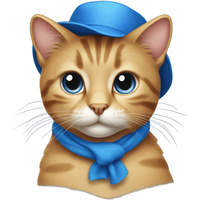 A cat with a blue hat emoji