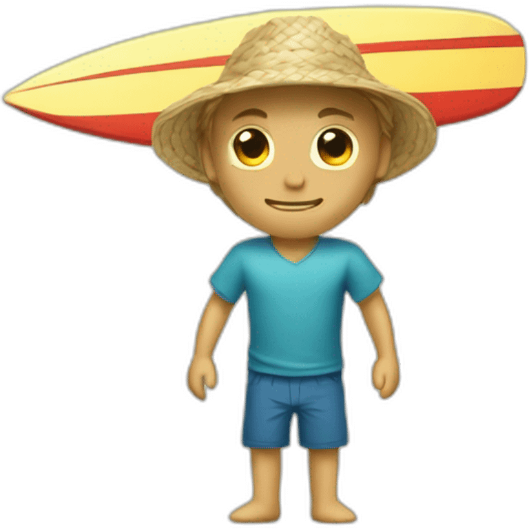 Homme de paille faisant du surf emoji