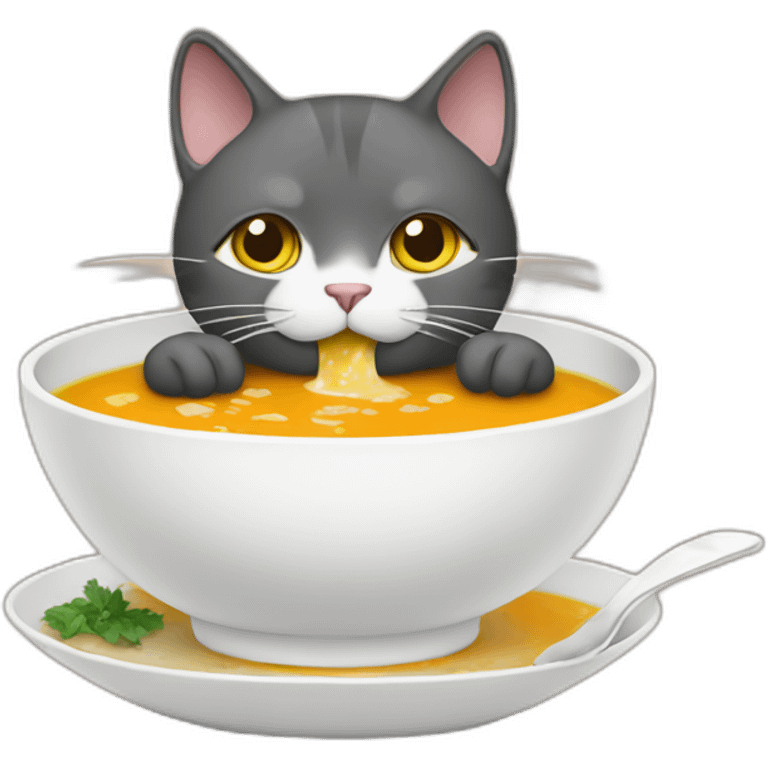 cat eating soup emoji