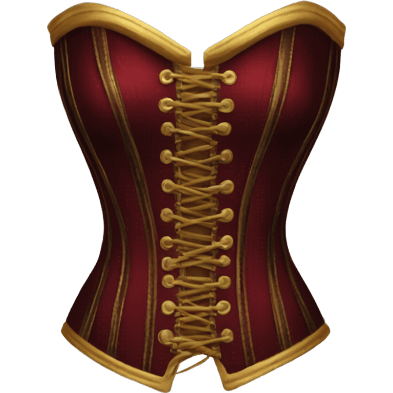 Dark red and gold corset emoji