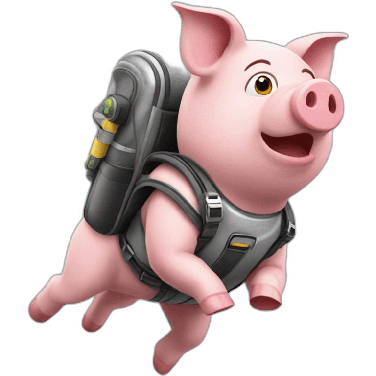 pig flying jetpack emoji