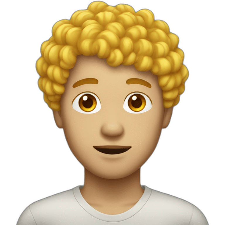 asian male with yellow curly hair emoji