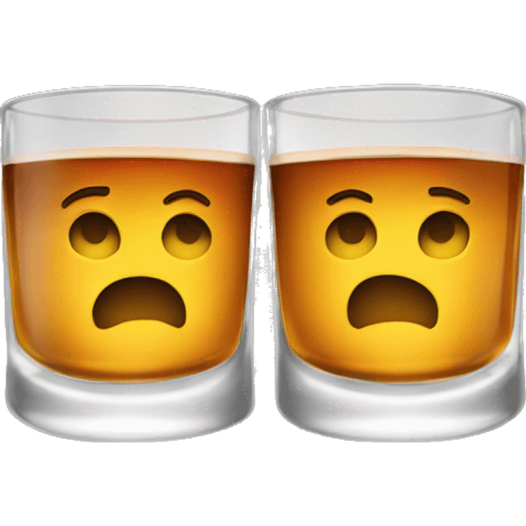 Two whiskey glasses touching at corners emoji