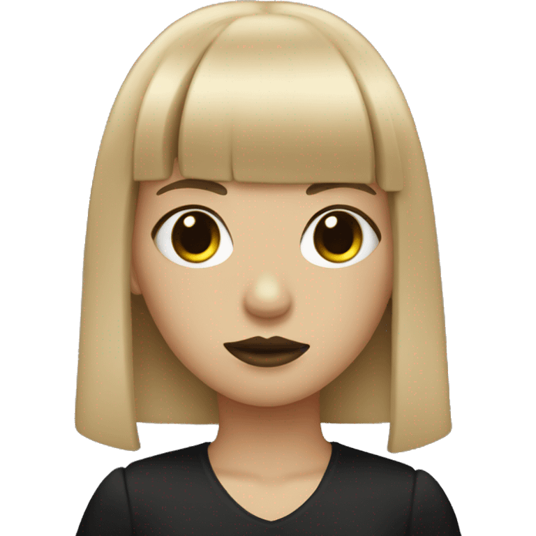 Tan goth girl with bangs emoji