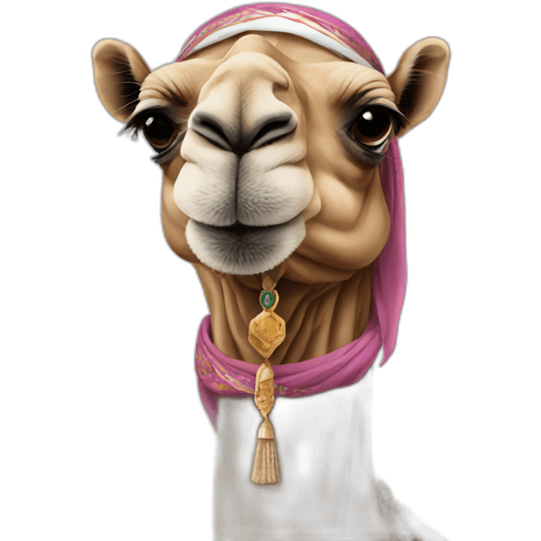 camel wearing arab head scarf emoji